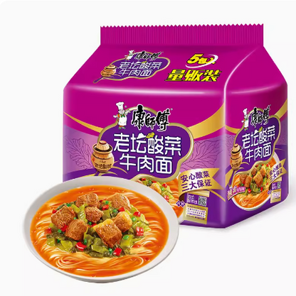 1 thùng Mì bò  Kangshifu dưa chua Trung Quốc ( 1 thùng = 6 cốc = 350g )