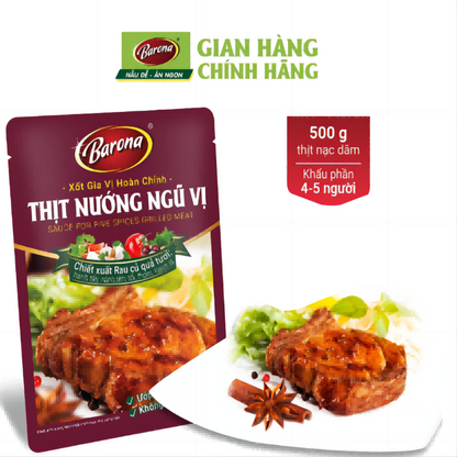 Xốt gia vị hoàn chỉnh Barona - Thịt Nướng Ngũ Vị-chiết xuất rau củ quả tươi gói 80g - Việt Nam