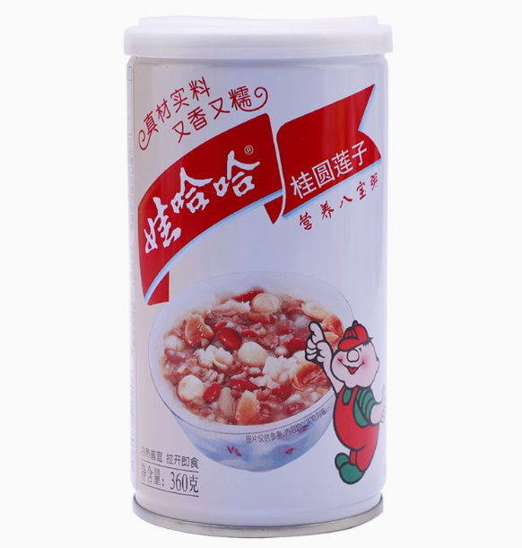 Cháo nhãn hạt sen - Cháo Bát Bảo Ăn Liền Thơm Ngon - Lon 360ml - wahaha Trung Quốc