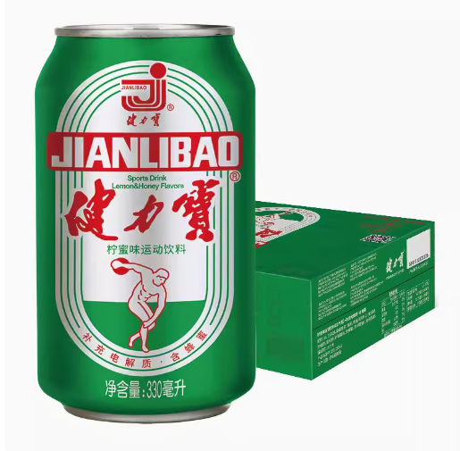 Nước uống thể thao hương chanh mật ong  Jianlibao 330ml (lon xanh) - đồ uống Trung Quốc