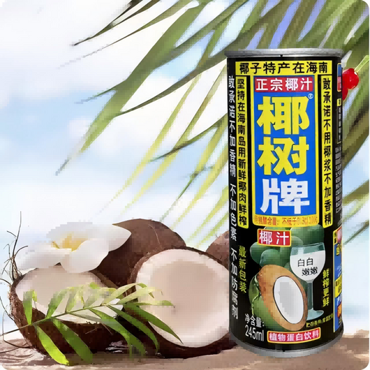 Nước ép dừa，Nước ép trái cây tươi Yeshu - Trung Quốc  Lon 245mL