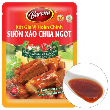 Xốt gia vị hoàn chỉnh Barona -  sườn xào chua ngọt 80g thơm ngon - Việt Nam