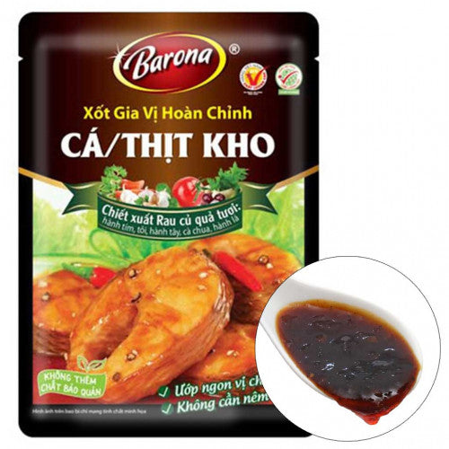 Xốt gia vị hoàn chỉnh ướp cá, thịt kho Barona gói 80g - Việt Nam