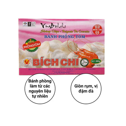 Bánh phồng tôm gia vị Bích Chi hộp 200g - Việt Nam